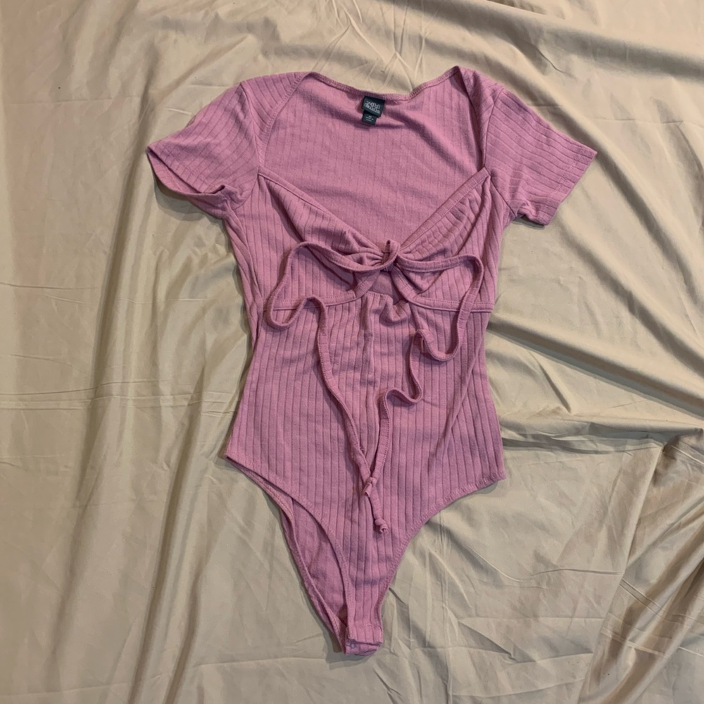 Wild Fable Pink Ribbed Bodysuit